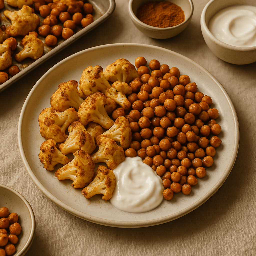 Sheet-Pan Smoky Tandoori Chickpeas with Roasted Cauliflower — Budget recipe cover